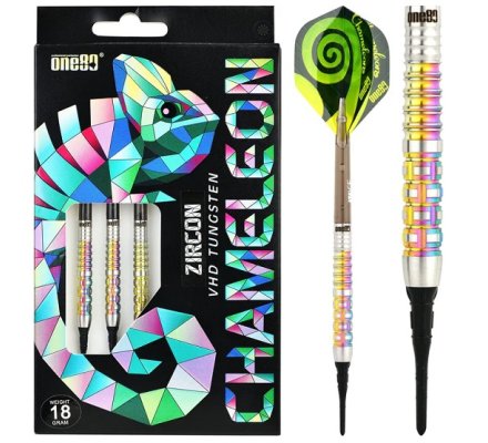Jeu de fléchettes One80 Chameleon Zircon 18 gr 