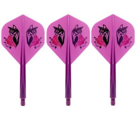 Condor AXE Dart Flights - Natsumi Iwata - Standard - Intermediaire - Black Cat - Purple