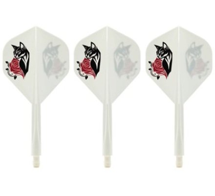 Condor AXE Dart Flights - Natsumi Iwata - Standard - Courte - Black Cat - White