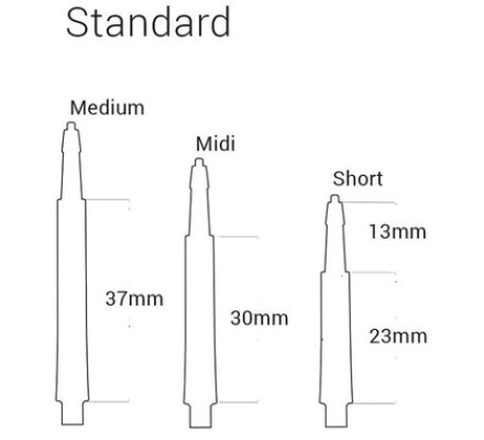 Lot de 3 tiges Harrows Clic Courte Noir CL055
