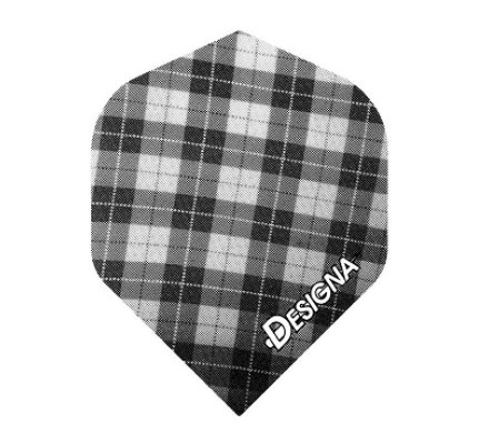 Lot de 3 ailettes standard Designa Tartan Grise D340