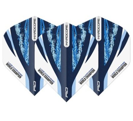 Lot de 3 ailettes Standard Luke Humphries White and Blue Hardcore