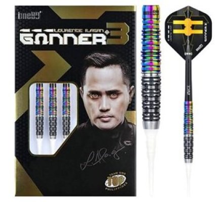Jeu de fléchettes One80 Gunner 3 Black Chameleon 22 gr