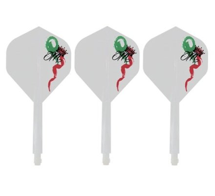 Condor AXE Dart Flights - Jose Marques - Standard - Red Crown - Longue - Clear