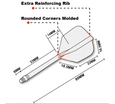 Flight/shaft Cuesoul Rost AK5 Shape Dragon B Courte