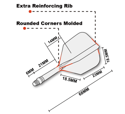 Flight/shaft Cuesoul Rost AK5 Shape Skeleton W Courte