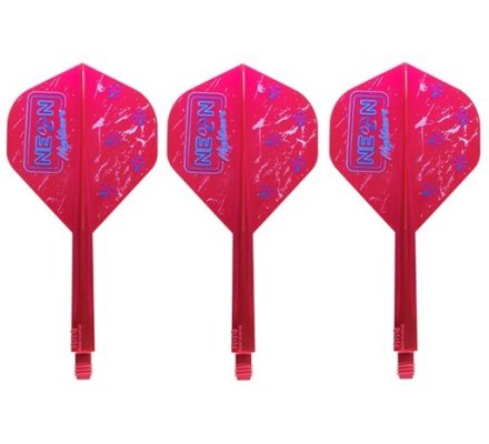 Condor AXE Dart Flights - Stowe Buntz - Standard - Longue - Neon Nightmare 2 - red metallic