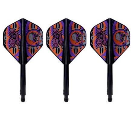 Condor AXE Dart Flights - Stowe Buntz - Standard - Courte - Nightmare 3 - Black