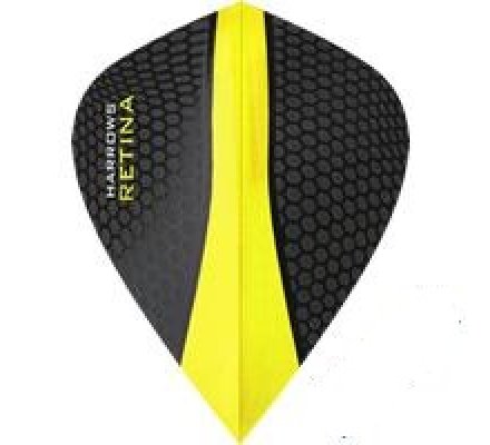 Lot de 3 ailettes de fléchette Kite Harrows Retina Jaune 0184