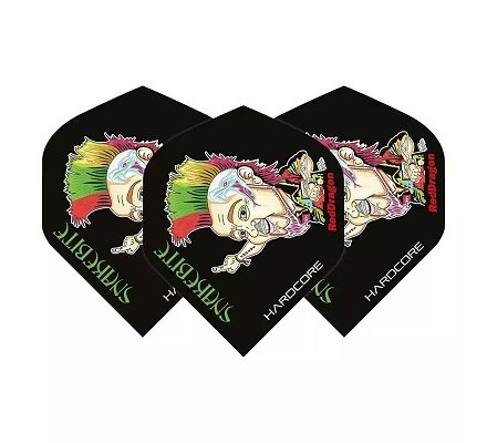 Lot de 3 ailettes Standard Peter Wright Snakebite Cartoon édition 