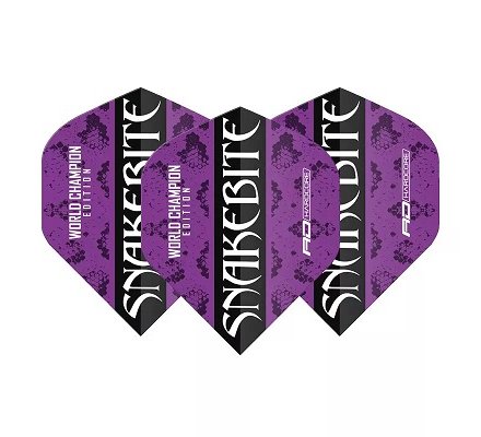 Lot de 3 ailettes Standard Peter Wright Snakebite world champion édition Purple