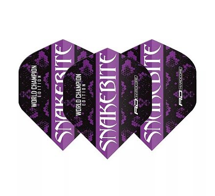 Lot de 3 ailettes Standard Peter Wright Snakebite world champion édition Black