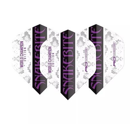 Lot de 3 ailettes Standard Peter Wright Snakebite world champion édition Blanche
