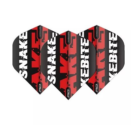 Lot de 3 ailettes Standard Peter Wright Snakebite Rouge