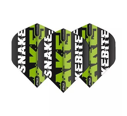 Lot de 3 ailettes Standard Peter Wright Snakebite Green