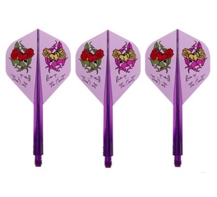 Condor AXE Dart Flights - Rose of the Heart - Standard - Intermediaire - Purple Clear