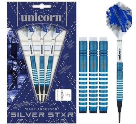 Fléchettes nylon Unicorn Gary Anderson - Silver Star 17 gr
