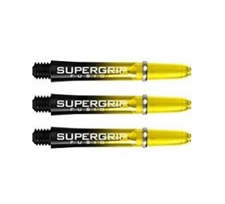 Lot de 3 tiges de fléchettes Supergrip Fusion Black/Jaune Courte SP915