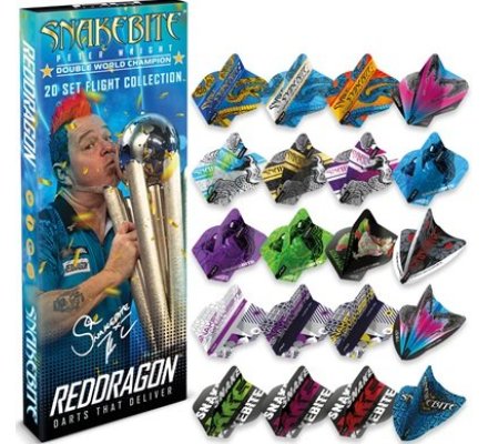 Lot de 60 ailettes Peter Wright Snakebite Collector